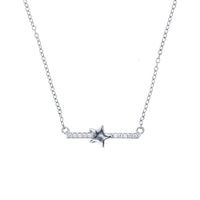 Star On Bar Necklace (Silver)