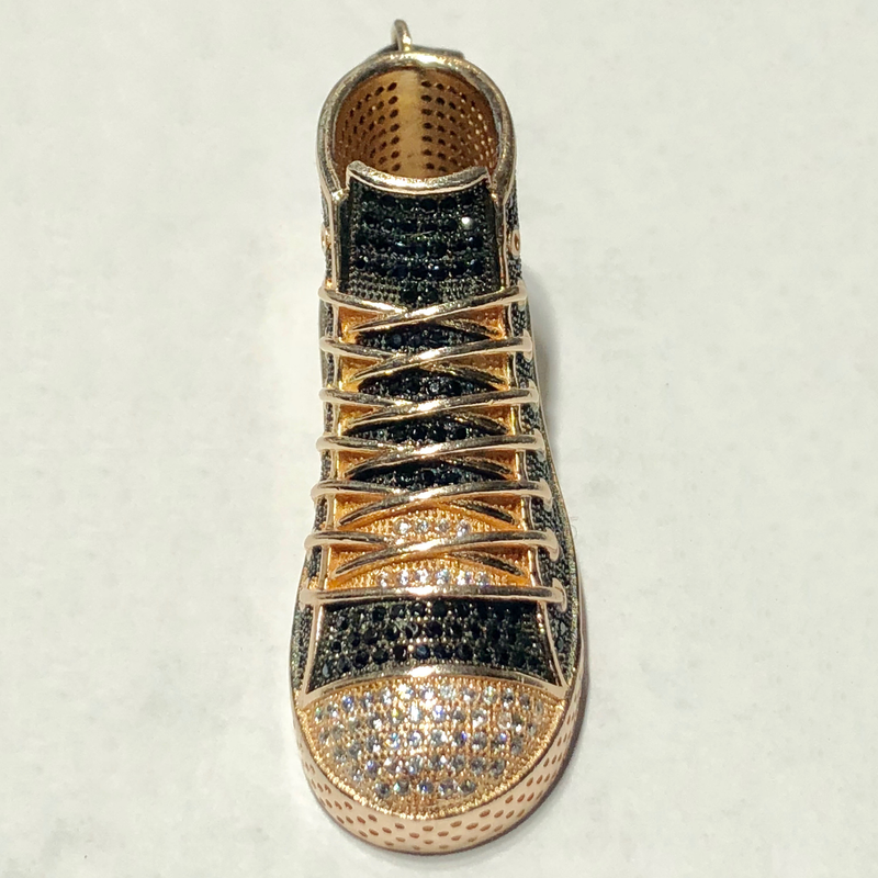 Converse Sneaker CZ Pendant (Silver) - Popular Jewelry New York