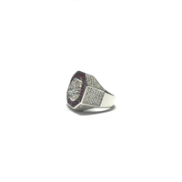 Iced-Out Octagonal Pink CZ Statement Ring (Silver) side - Popular Jewelry - New York