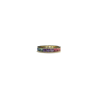 Multi-Color CZ Eternity Band (Silver) yellow front 1 - Popular Jewelry - New York
