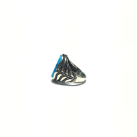 Turquoise Oval Ring (Silver) side - Popular Jewelry - New York