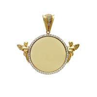 Kamenný andělský kulatý medailon s přívěskem (14K) Popular Jewelry New York