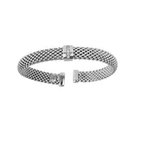 Stone-Set Popcorn Style Bangle Bracelet (Silver) Popular Jewelry New York