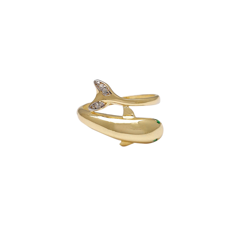 Stone-Set Dolphin Ring (14K) Popular Jewelry New York