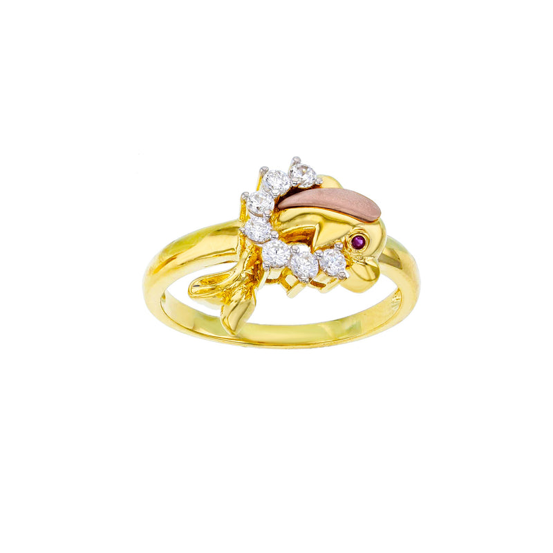 Stone-Set Dolphin Ring (14K) Popular Jewelry New York
