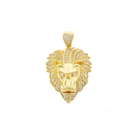 Iced-Out Lion Head Pendant (14K)