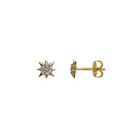 CZ Cluster North Star Stud Earrings (14K)