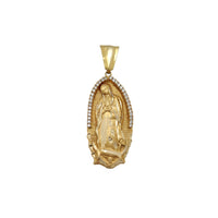 Pendentif Vierge Marie ovale serti de pierres (14K) Popular Jewelry New York