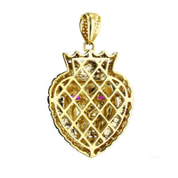 Crimson-Eyed Icy Lion Monarch Pendant (14K)