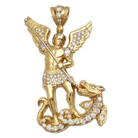 स्टोन-सेट सेंट माइकल पेंडेंट (14K) Popular Jewelry न्यूयॉर्क