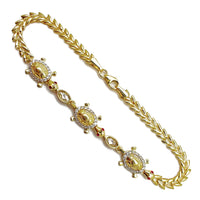 Stone-Set Turtle Leaf Bracelet (14K) Popular Jewelry New York