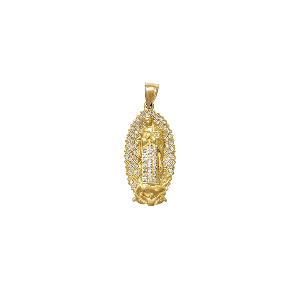 Stone-Set Virgin Mary Pendant (14K) Popular Jewelry New York