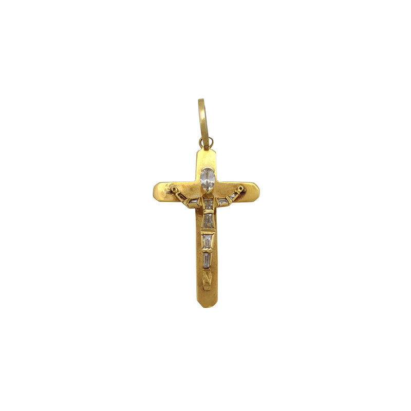 Stone-set Crucifix Pendant (18K) Popular Jewelry New York