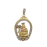 Stone-set Framed Saint Barbara Pendant (14K) Popular Jewelry New York
