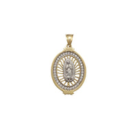 Colgante de medallón ovalado da Virxe María engastado en pedra (14K) Popular Jewelry nova York