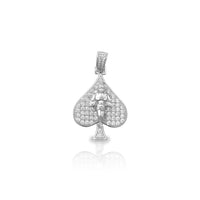 Stoneset Ace of Spade Baby Angel Pendant (Silver) Popular Jewelry New York
