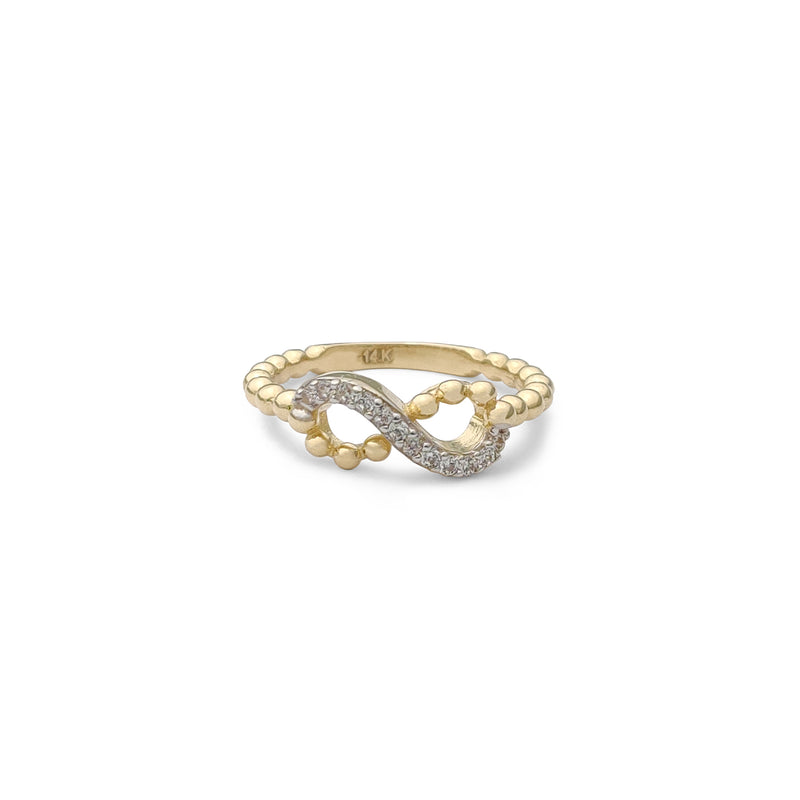 Stoneset Infinity Beaded Ring (14K) Popular Jewelry New York