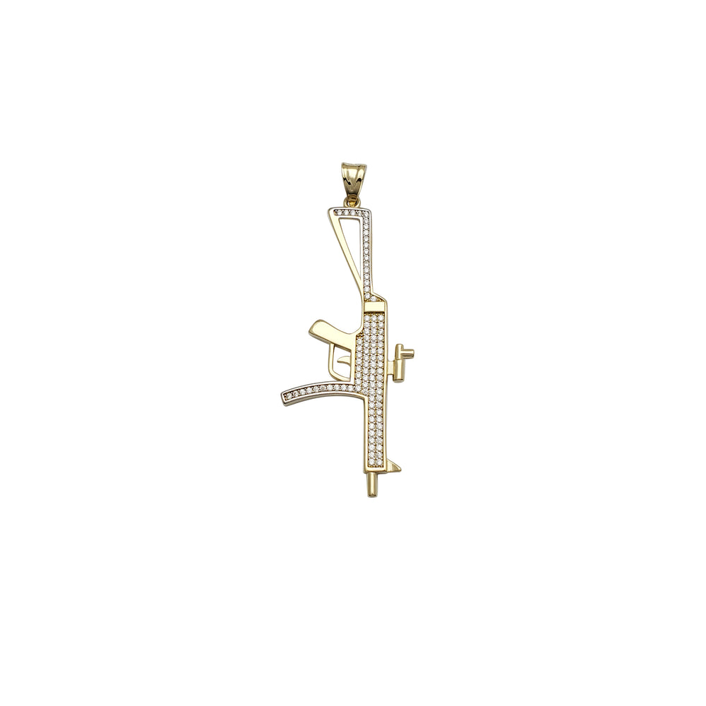 Sub Machine Gun CZ Pendant (14K)