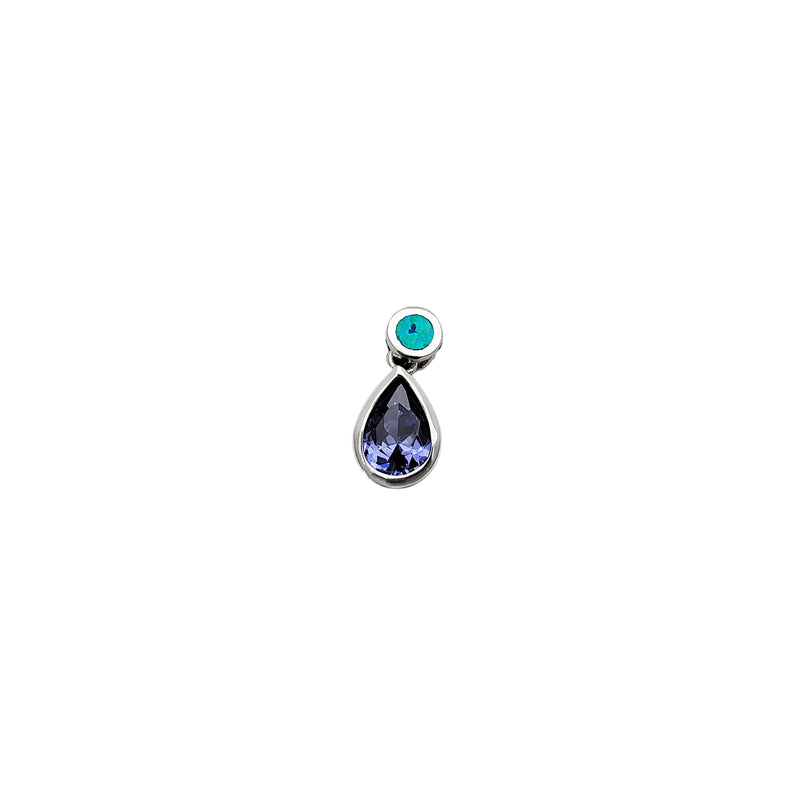 Blue Opal Teardrop Pendant (Silver)