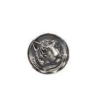 Antique Finish Tiger Medallion Pendant (Silver)