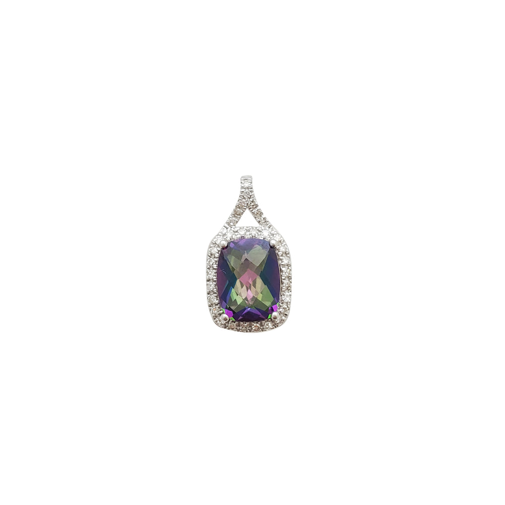 Mystic Topaz & Diamond  Pendant (14K)