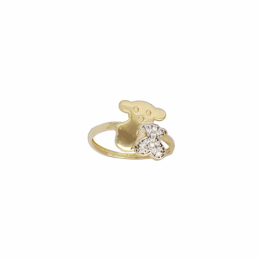 Cubic Zirconia Teddy Bear Ring (14K)