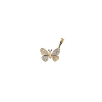 Tricolor Dainty CZ Butterfly Pendant (14K)