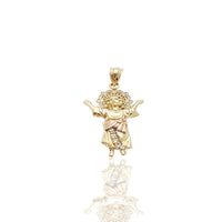 Tricolor CZ Divine Child Pendant (14K)