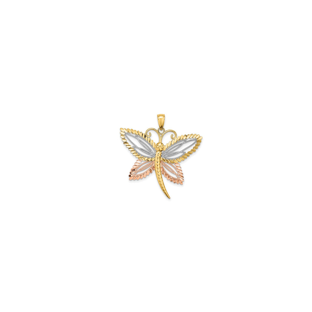 Tricolor Dragonfly Charm (14K)
