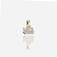 Tricolor "I Love You" Pendant (14K)