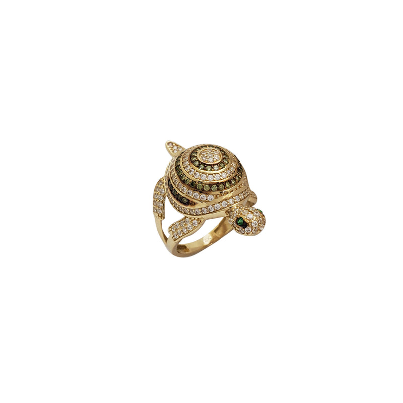 Iced-Out Turtle CZ Ring (14K)