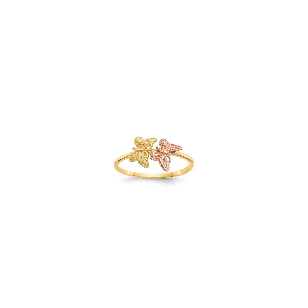 Two Tone Butterfly Ring (14K)