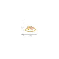 Two Tone Butterfly Ring (14K)