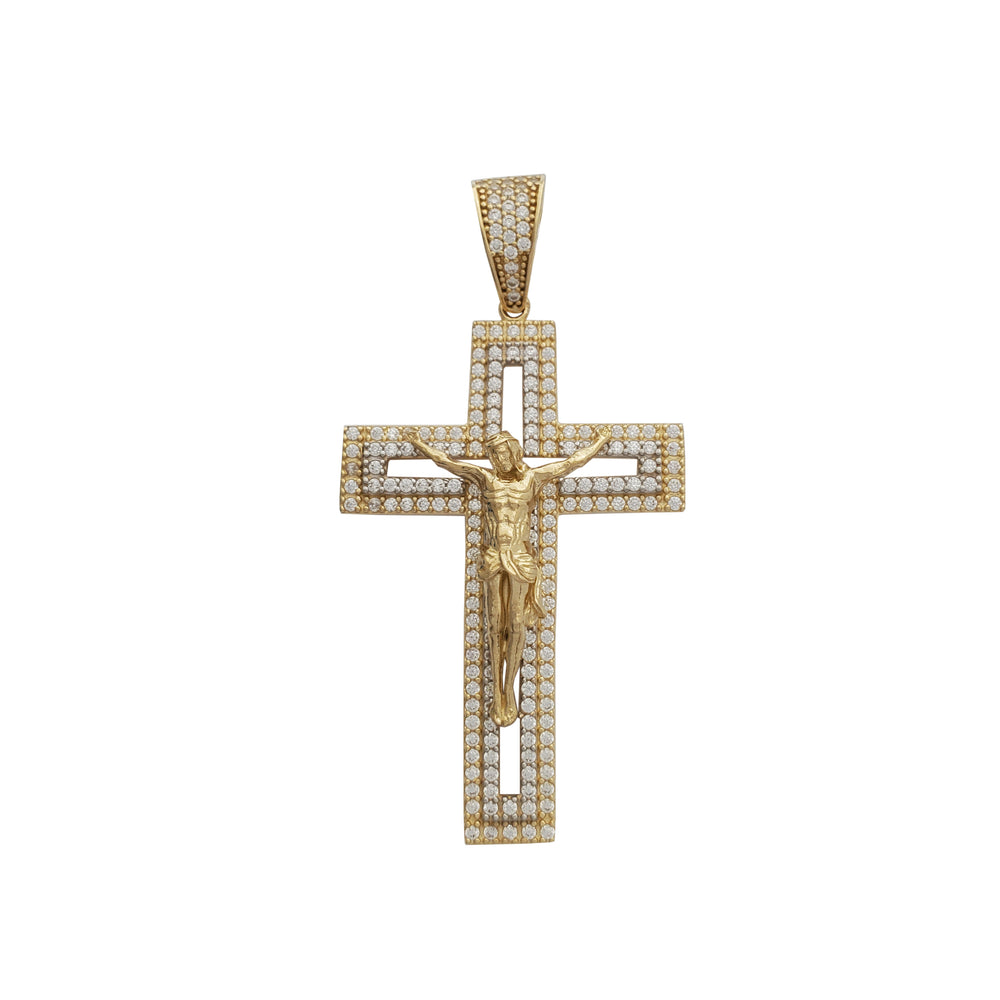 Crucifix Two-Tone Pendant (14K)