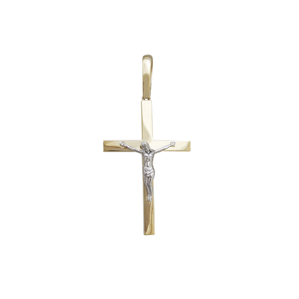Two Tone Crucifix Pendant (14K)