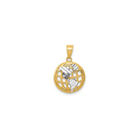 Two Tone Diamond Cut Global Pendant (14K)