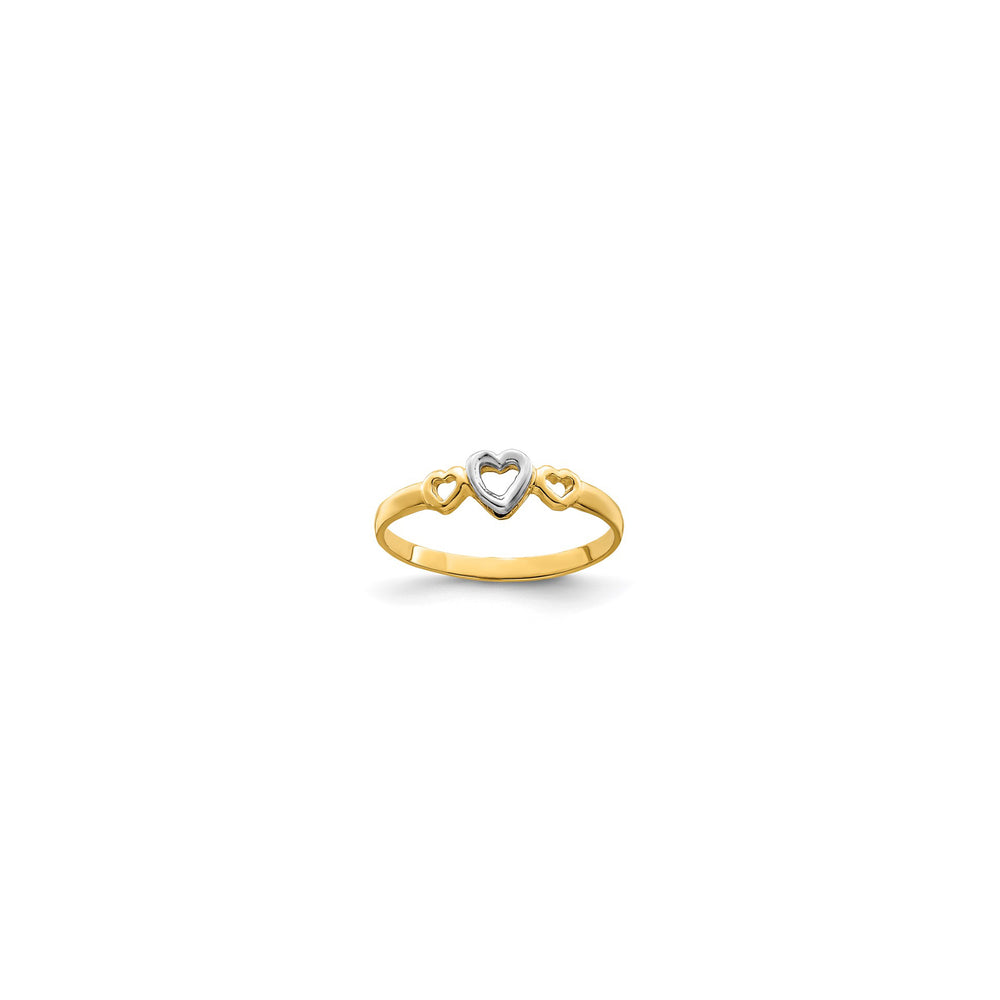Two Tone Heart Ring (14K)