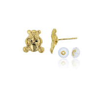 Сережки-гвоздики з плюшевим ведмедиком (14K) Popular Jewelry Нью-Йорк