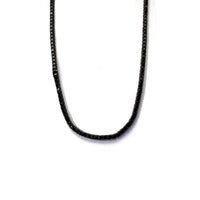 Tennis Black CZ Necklace (Silver)