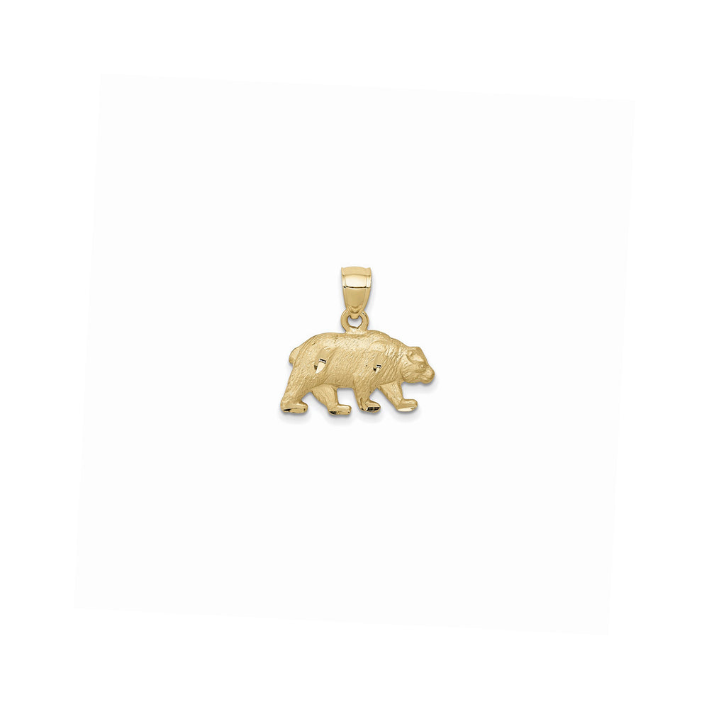 Texture Diamond Cuts Bear Pendant (14K) Popular Jewelry New York