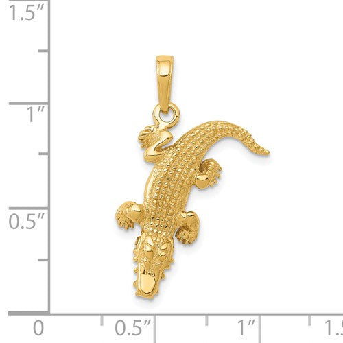 Textured Alligator Pendant (14K) Popular Jewelry New York