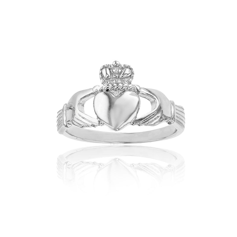 Textured Claddagh Ring (Silver) Popular Jewelry New York