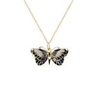 Textured Enameled Butterfly Necklace (14K) Popular Jewelry New York