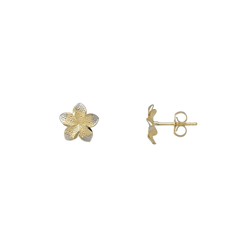 Textured Jasmine Flower Stud Earrings (14K)