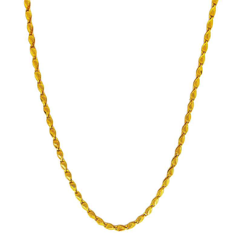 Textured leaf Necklace (24K) Popular Jewelry New York