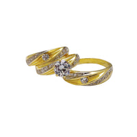 Three-Piece-Set CZ Ring (14K) Popular Jewelry nova York