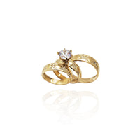 Equis Stoneset Accent Engagement Ring Set (14K)