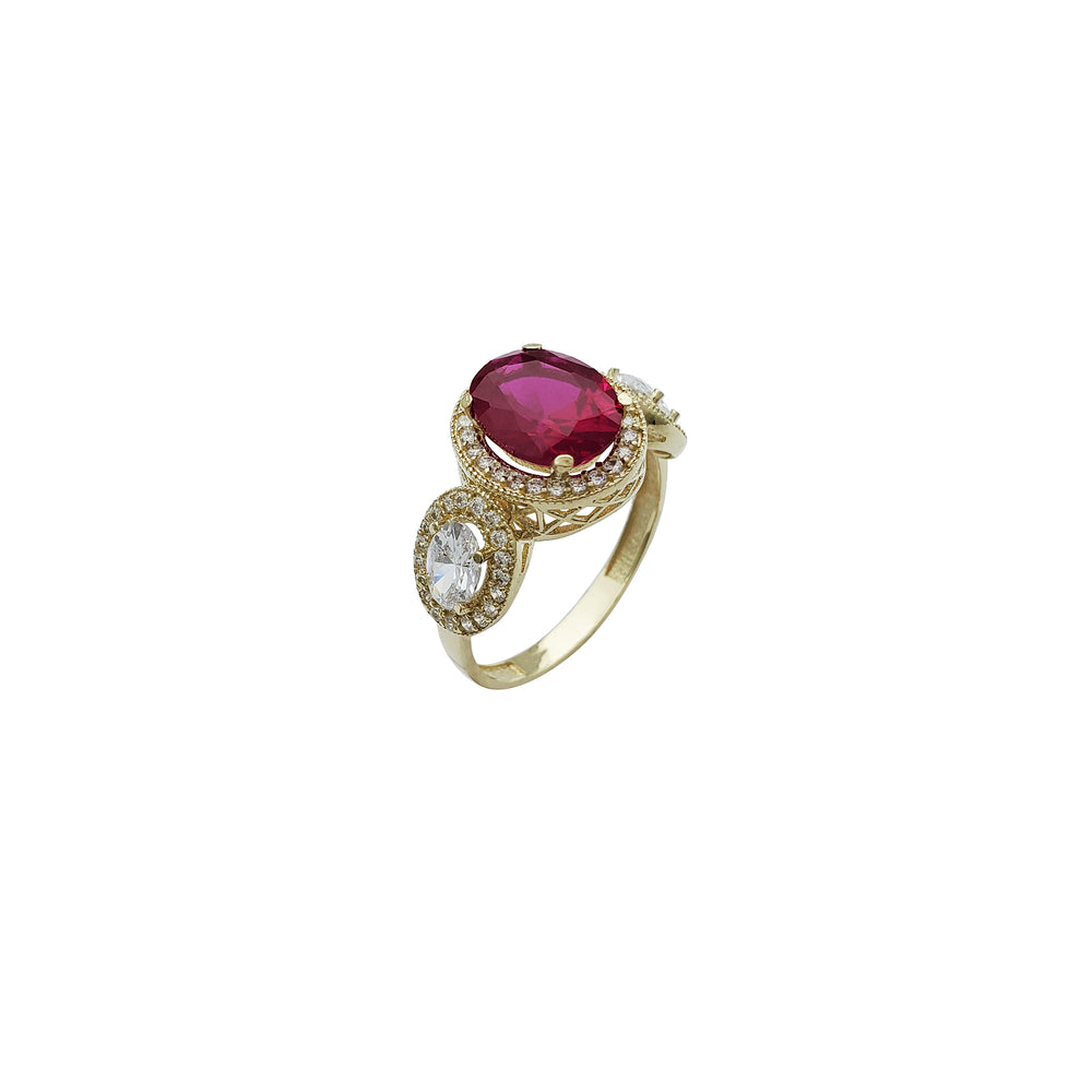 Three Stone CZ Ring 3 (14K)