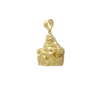 Throne Laughing Buddha Ornaments Lucky Pendant (14K) 14 Karat Yellow Gold, Popular Jewelry New York