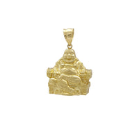 Thron lachende Buddha-Ornamente Glücklicher Anhänger (14 Karat) 14 Karat Gelbgold, Popular Jewelry New York